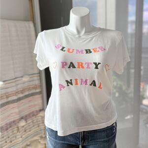 Wildfox Slumber Party Animal White Short Sleeve T-Shirt Women’s Size Large